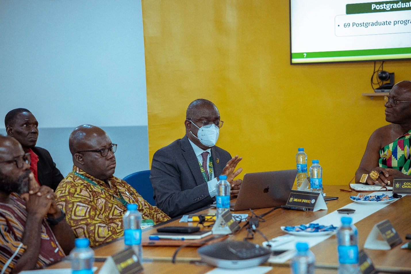 The Provost, Prof. Kwabena Biritwum Nyarko presenting highlights to the Council Chair