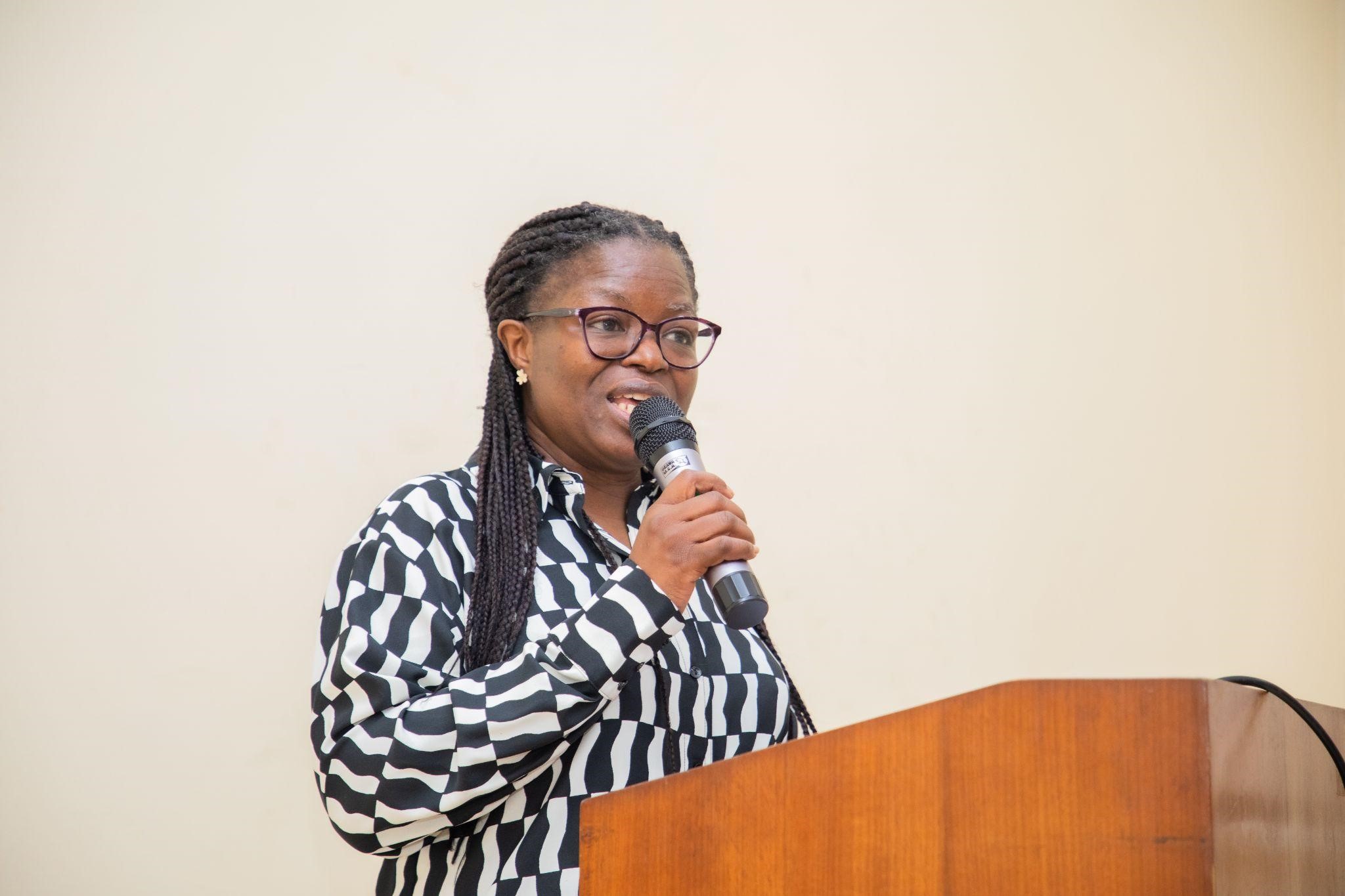 Prof. Helen Essandoh, giving the opening remarks