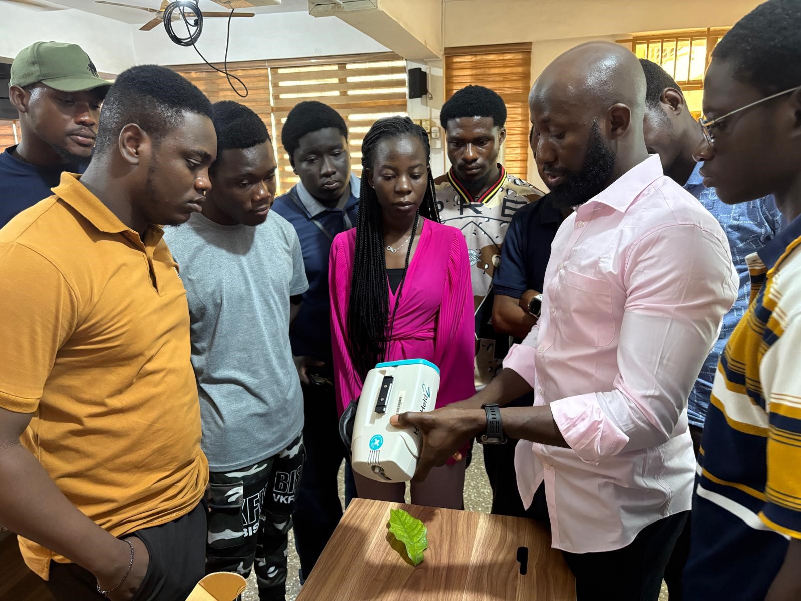 Students with one of the Researchers
