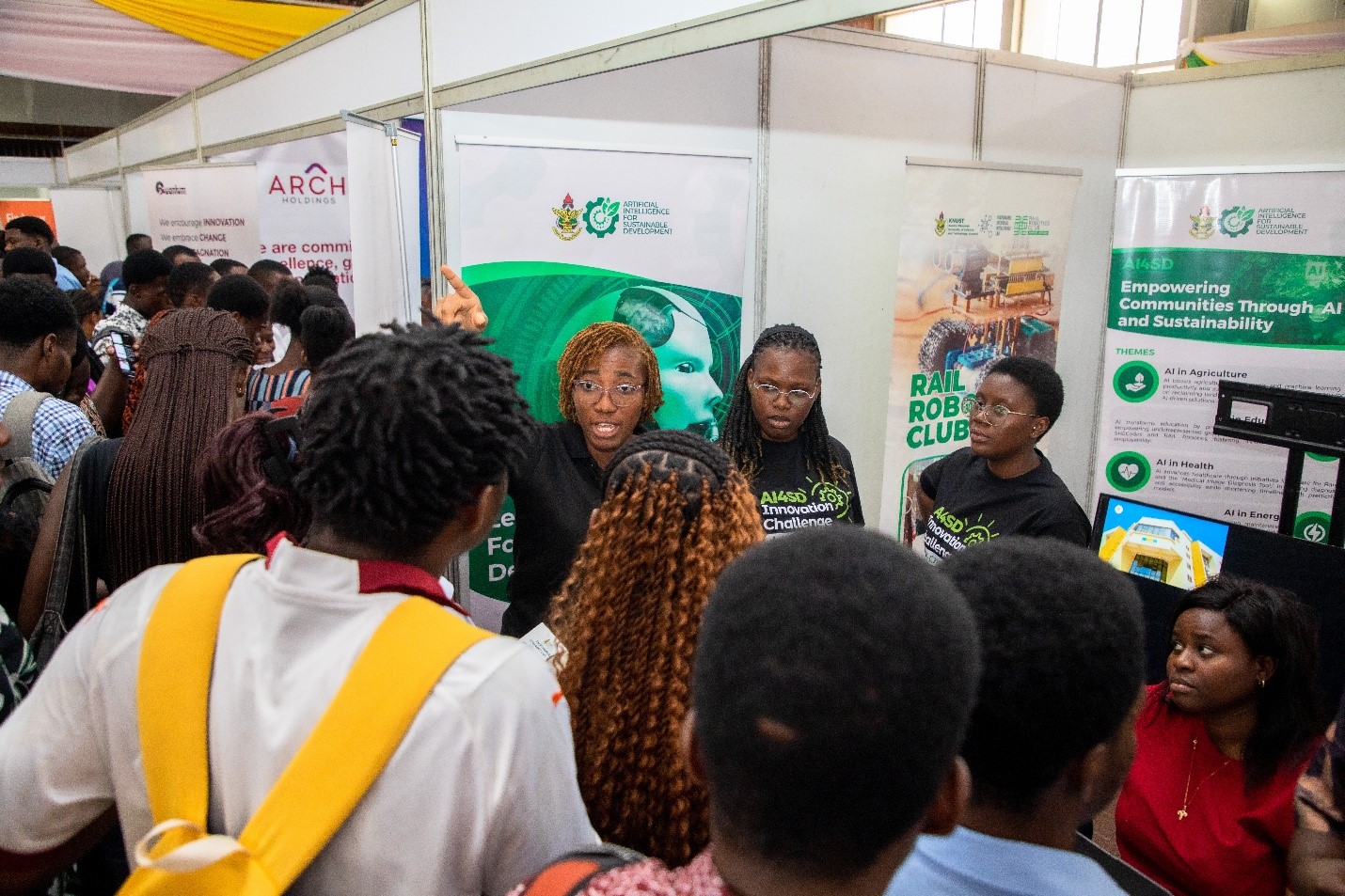 KEEP team engaging students and visitors with insights on innovation and research at their booth