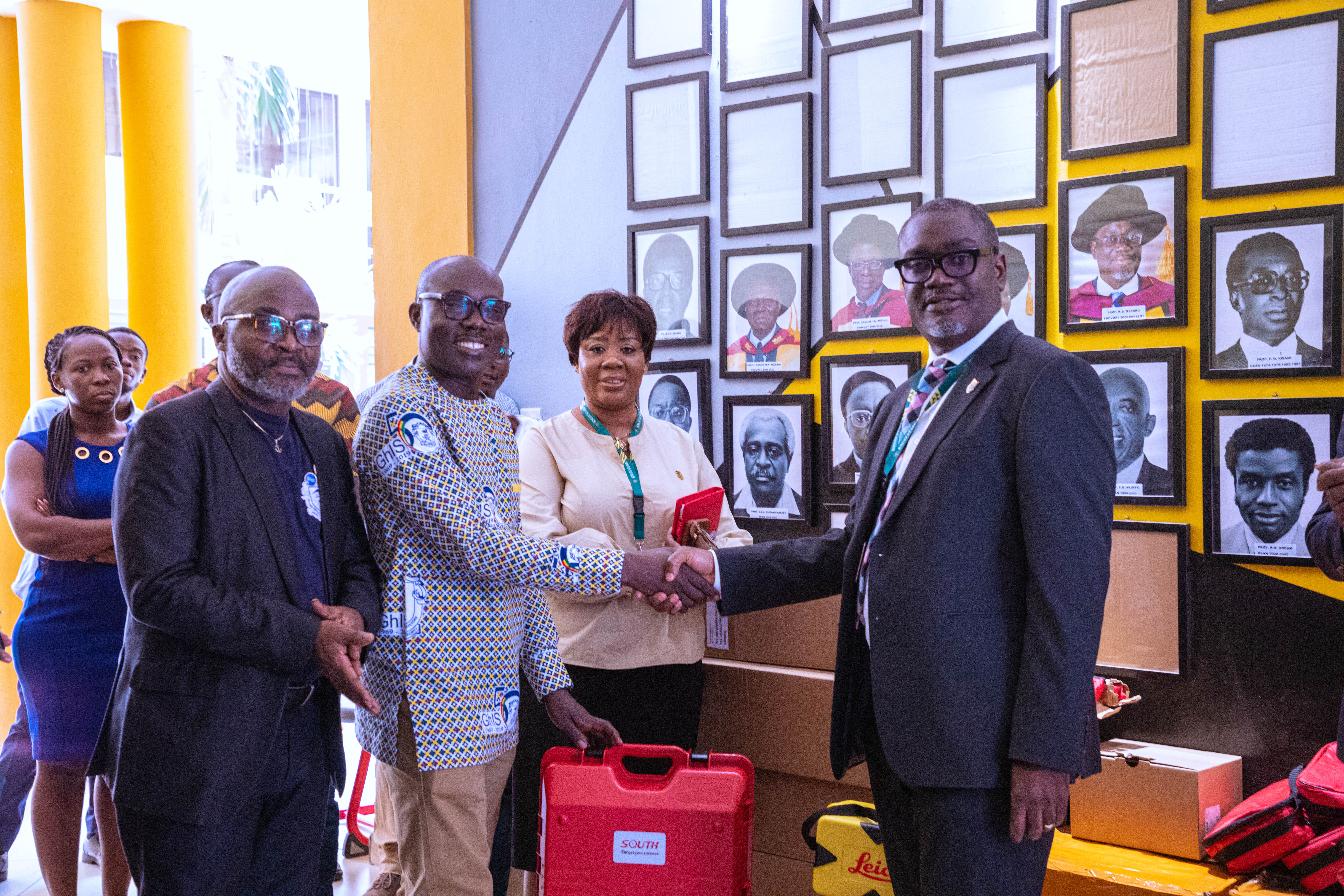 Prof. Kwabena Biritwum Nyarko, Provost of the College of Engineering (right), received the donation.