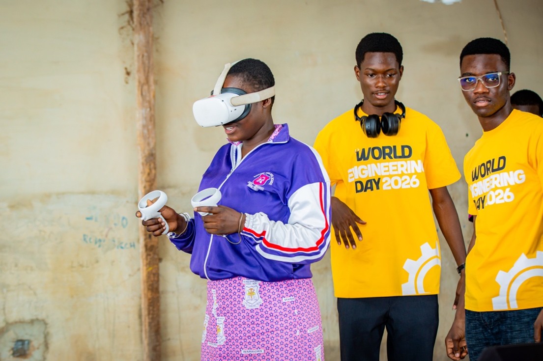 A student using the VR set