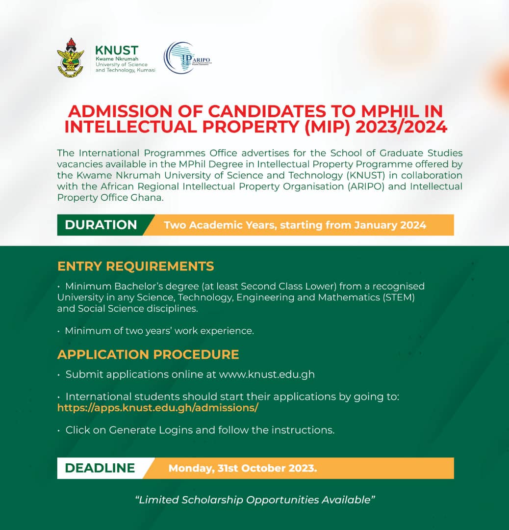 Admission of Candidates to MPhil In Intellectual Property 2023/2024