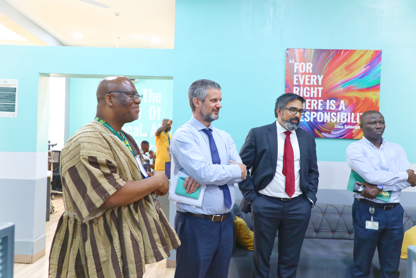 Prof. Jerry John Kponyo, Principal Investigator and Scientific Director, RAIL (left), led the team to the Responsible AI Lab.