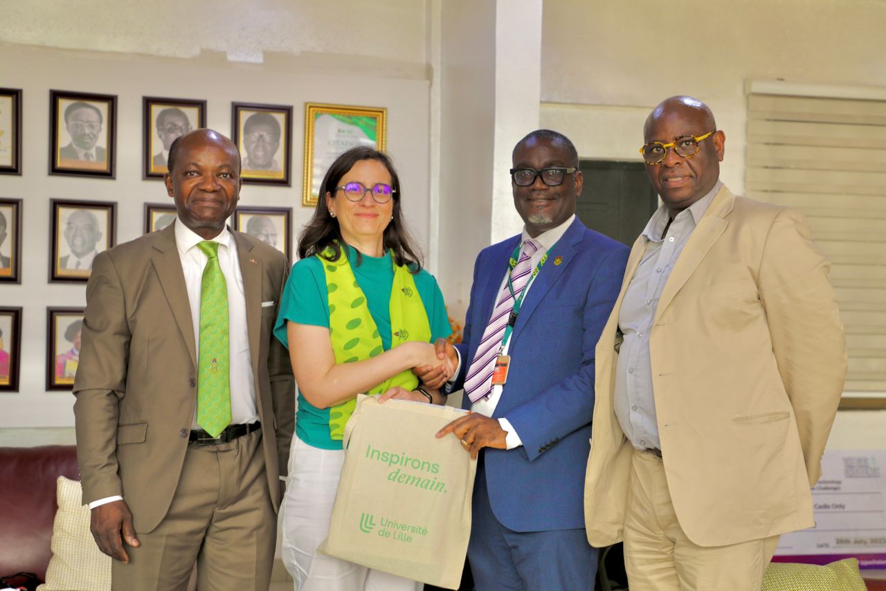 Prof. Kwabena Biritwum Nyarko (2nd from right) with the Delegation from the University of Lille.