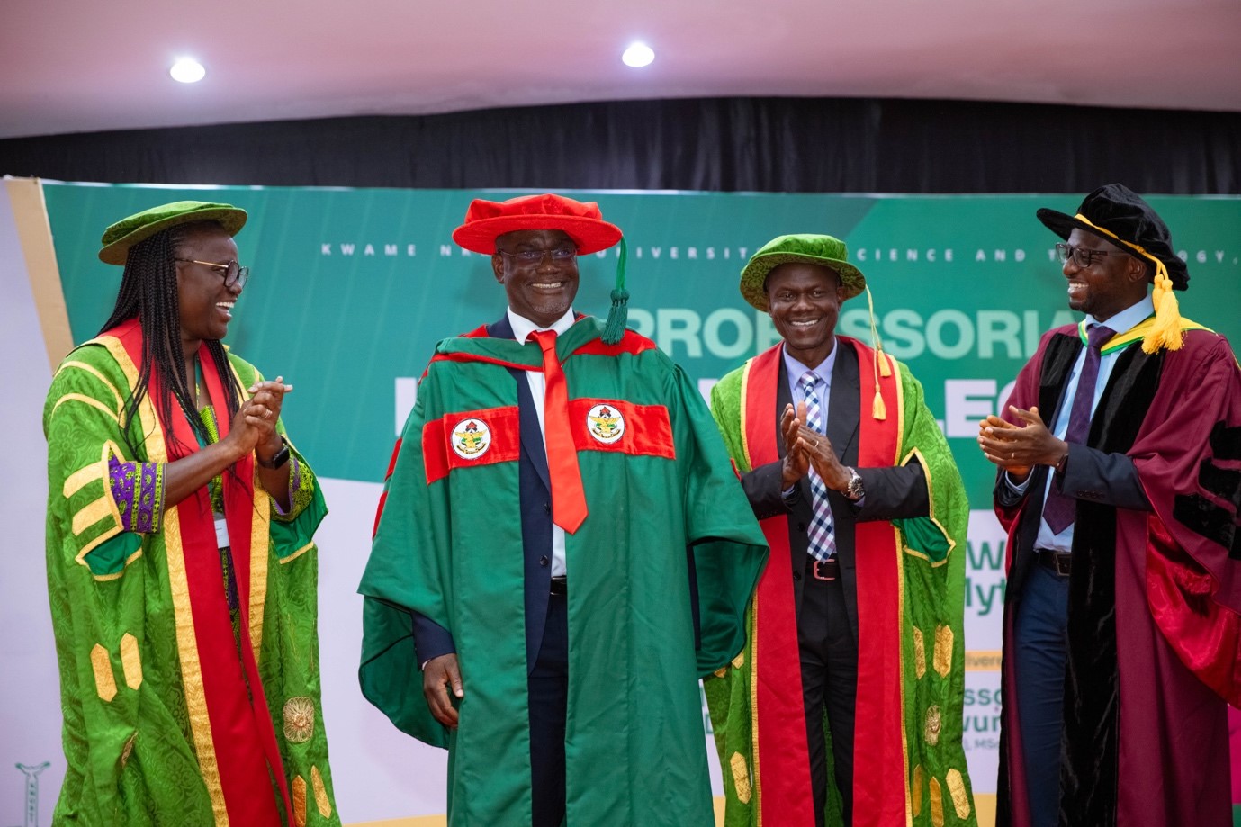 Professor Kwabena Biritwum Nyarko received a new robe to climax the occasion. 