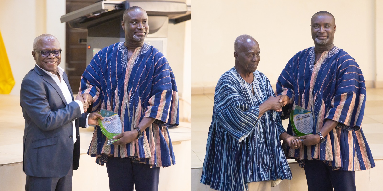 Nana Twumasi Ampofo Boateng and Mr. William Kwesi Baah both receiving a citation from the College Registrar, Dr. Paul Addo
